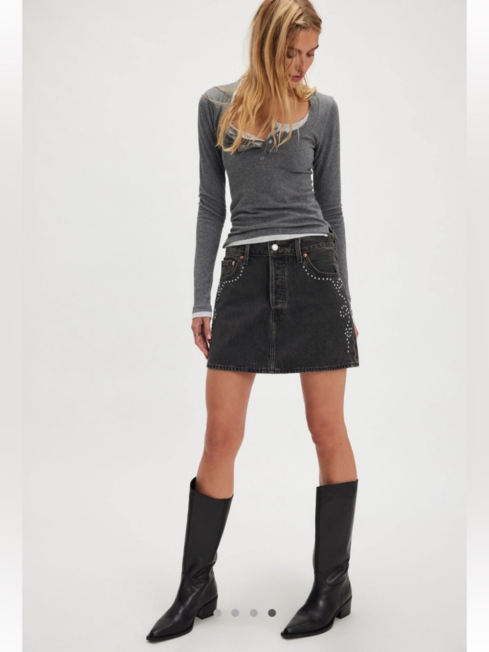 Levi’s Bejeweled Icon Skirt NWT CURRENT on Free People Site wait list! RT $90